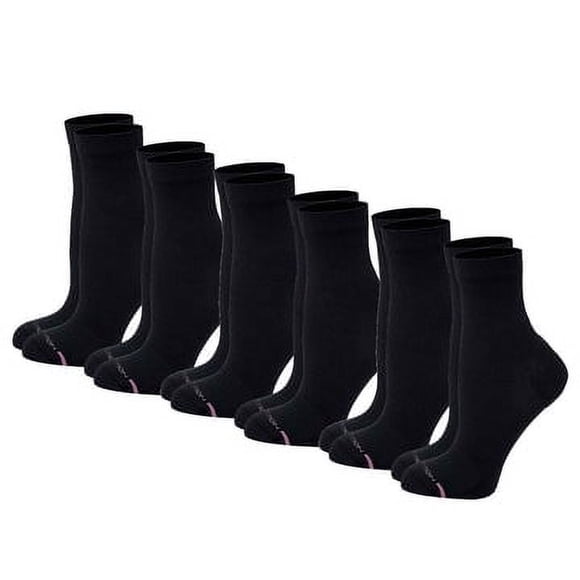 Dr. Motion Women Mid-Crew Assorted Half-Cushion Compression Socks (6 Pack)