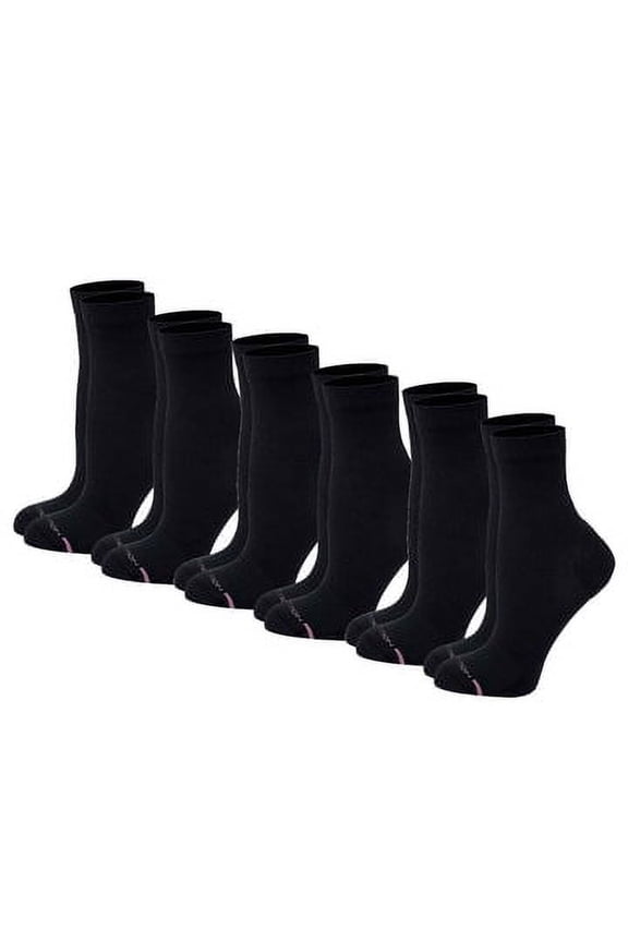 Women Mid-Crew Assorted Half-Cushion Compression Socks (6 Pack)