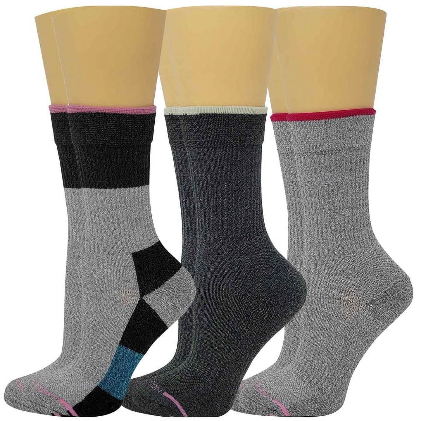 Dr. Motion Women Outdoor Assorted HalfCushion Crew Compression Socks