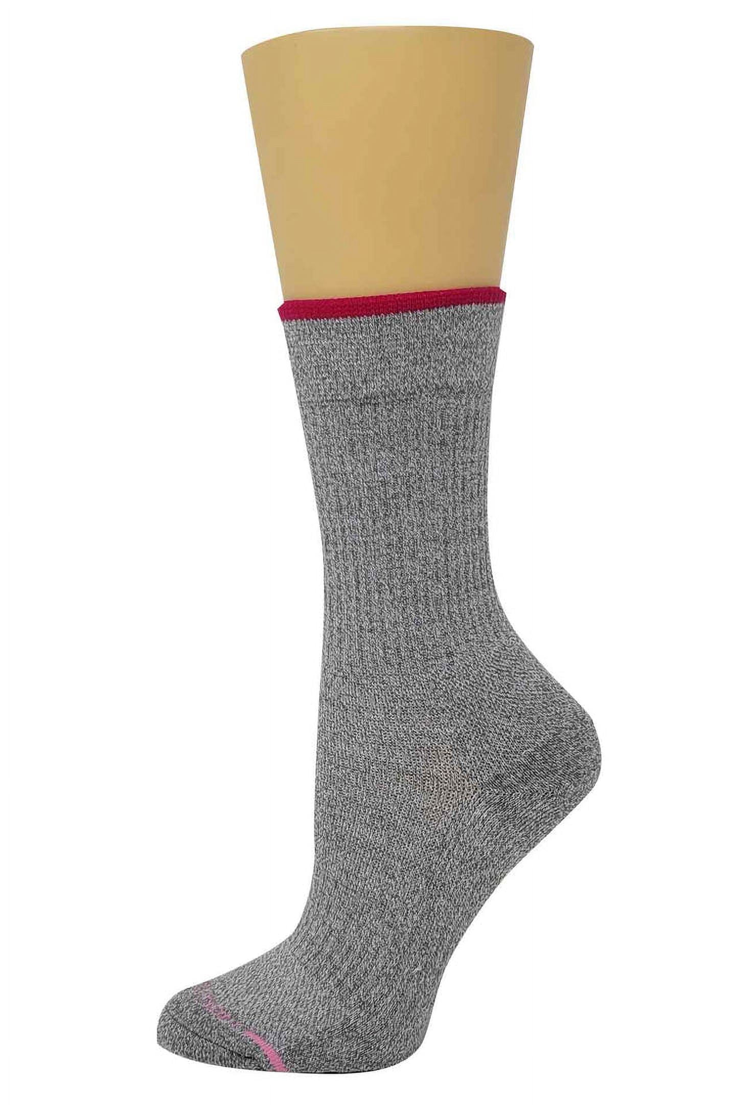 Dr. Motion Women's Black Mushroom Mid-Crew Compression Socks, 2 Pack Black Mushroom Half Cushion Mid Crew Compression Socks
