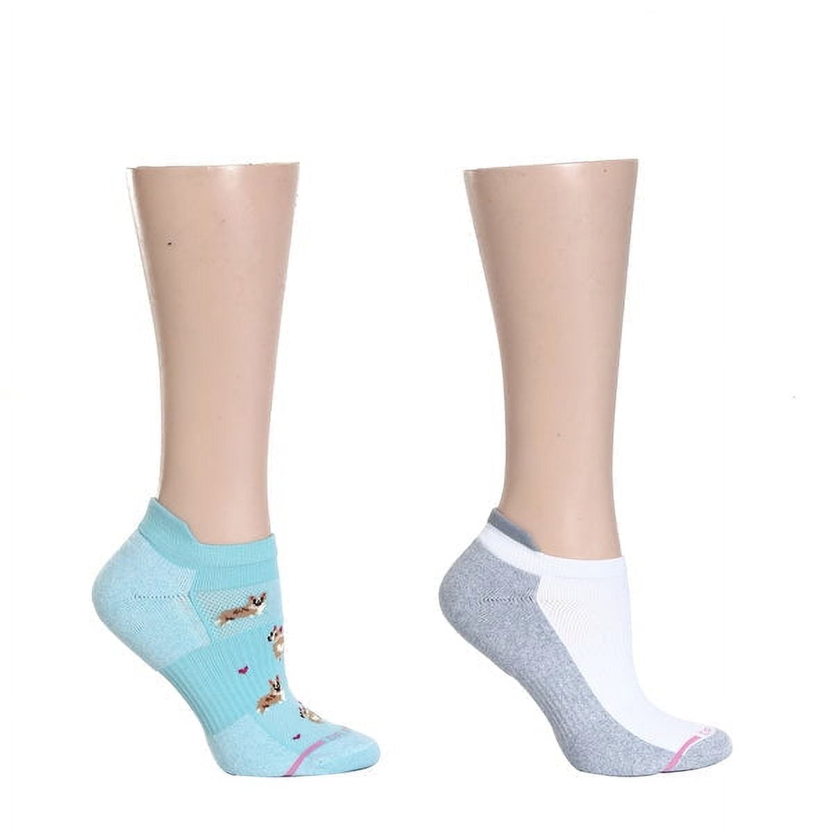 Dr. Motion Women's 2 Pack Animal Design and White Compression Ankle
