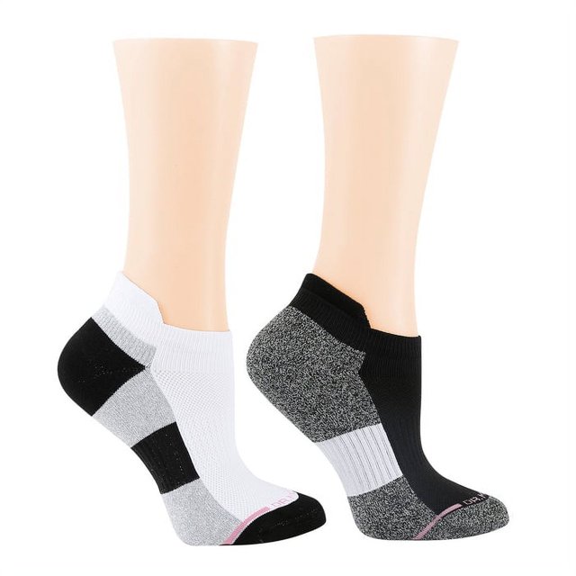 Dr. Motion Women's 2 Pack Color Block Compression Ankle Socks