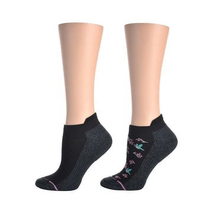 Dr. Motion Women's Solid Black Hummingbird HalfCushion Compression