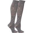 thumbnail image 1 of Dancing Dots Designed Cotton Blend Anti-Microbial Anti-Odor Knee-High Compression Socks - Grey Heather, 1 of 3