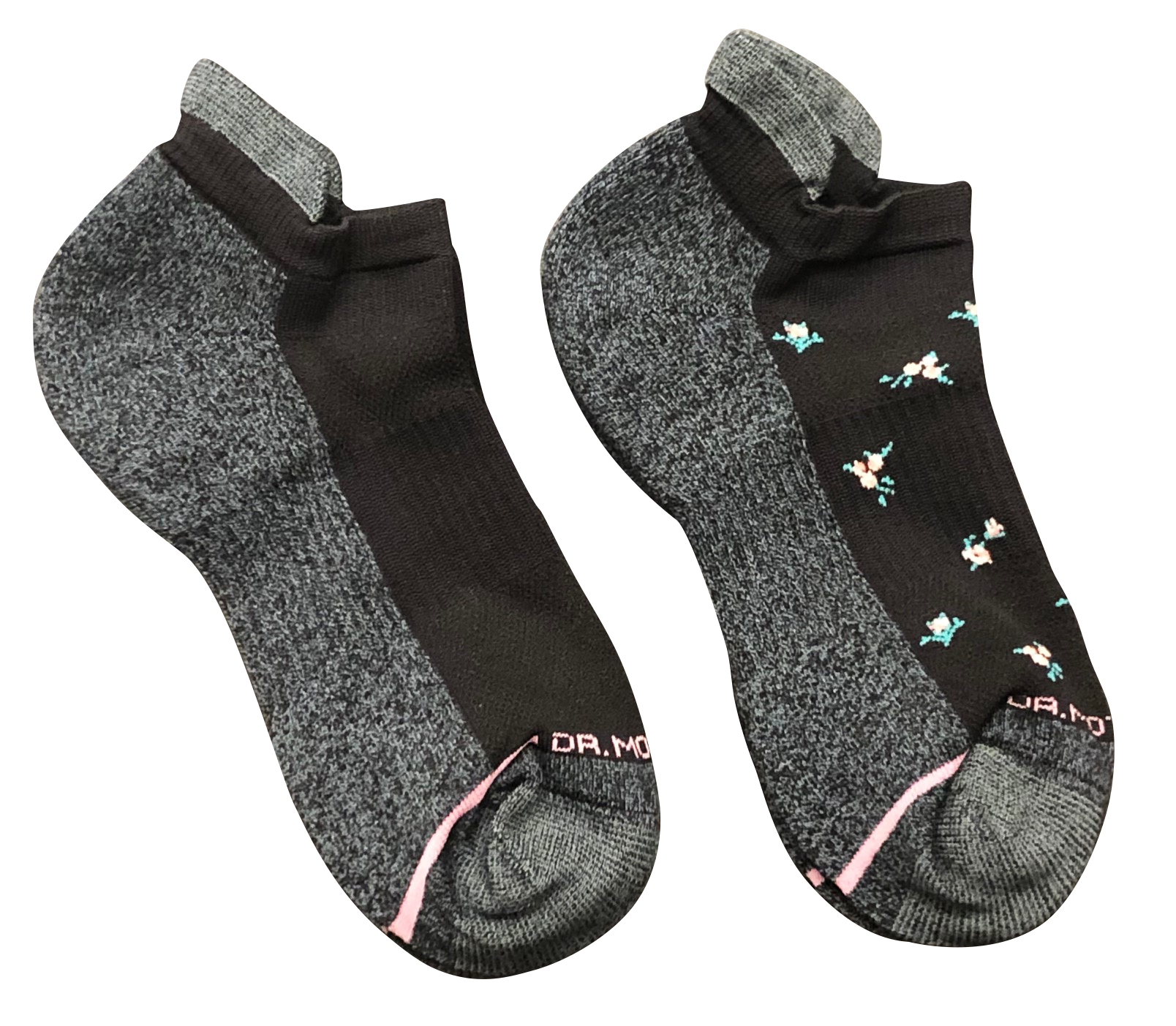 Dr. Motion Womens Socks, No Show, Compression, Flower Design, Shoe Size