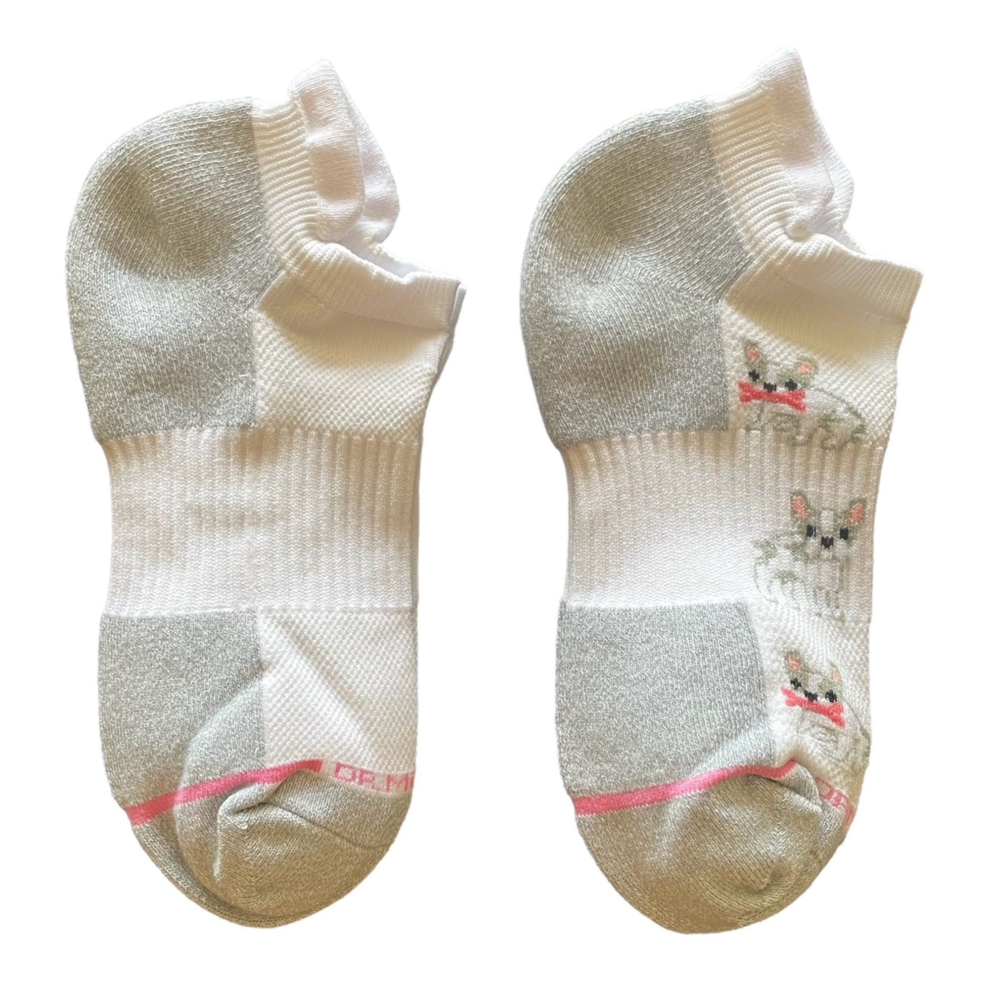 Dr. Motion Womens Socks, No Show, Compression, French BullDog Design, Shoe Size: 4 - 10