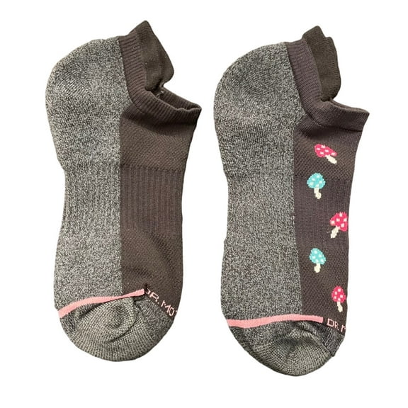 Dr. Motion Womens Socks, No Show, Compression, Mushroom Design, Shoe Size: 4 - 10