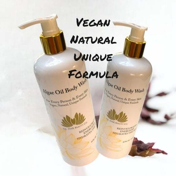 Dr. NAR Beauty Algae Oil Body Wash, Hydrating Non-Foaming Cleanser for Dry and Sensitive Skin, Vegan & Sulfate-Free, 16 fl oz