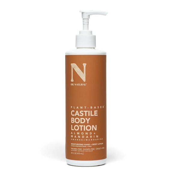 Dr. Natural Castile Hydrating Body Lotion, Almond plus Mandarin, 16 oz