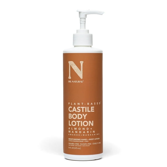 Dr. Natural Castile Hydrating Body Lotion, Almond plus Mandarin, 16 oz