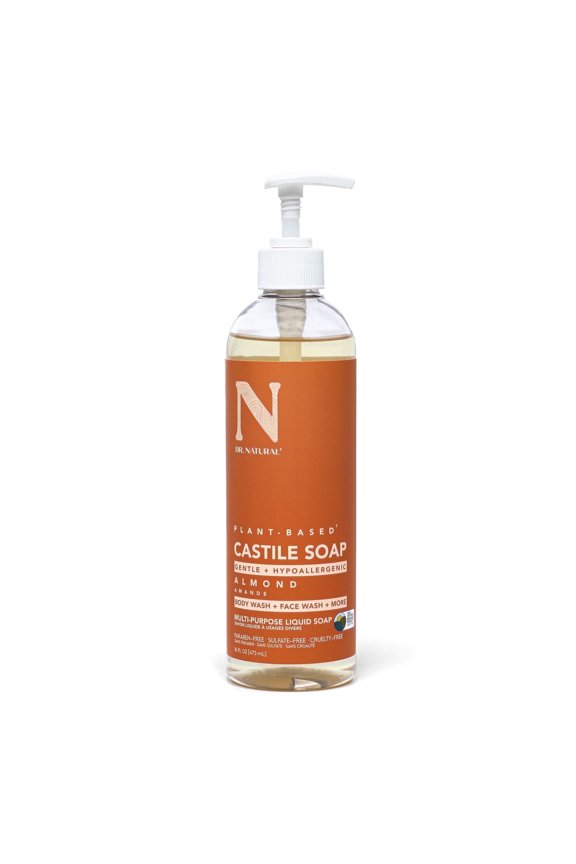 Castile Liquid Soap, Multipurpose Liquid Soap, Almond, 16 oz