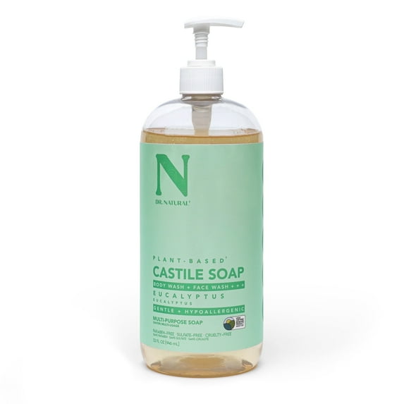 Dr. Natural Castile Liquid Soap, Multipurpose Soap Eucalyptus, 32 oz