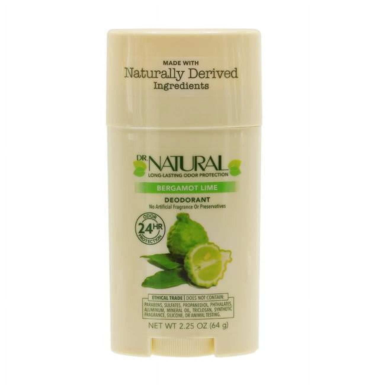 Dr. Natural HG2832657 2.25 oz Bergamot Lime Deodorant Stick