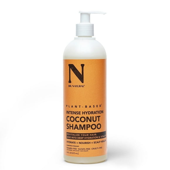 Dr. Natural Hydrates and Restores Shampoo, Frizz Control, Coconut, 16 oz