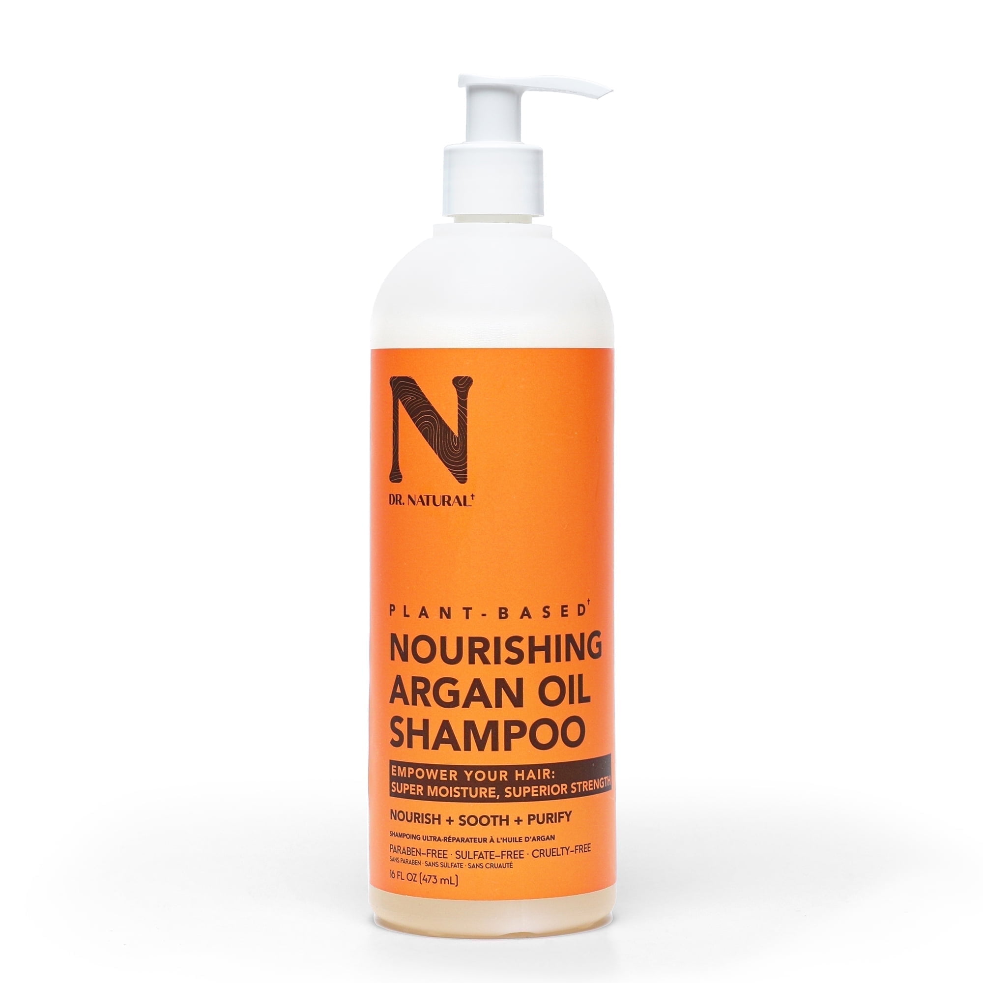 Dr. Natural Nourishes and Moisturizes Shampoo, Argan Oil, 16 oz