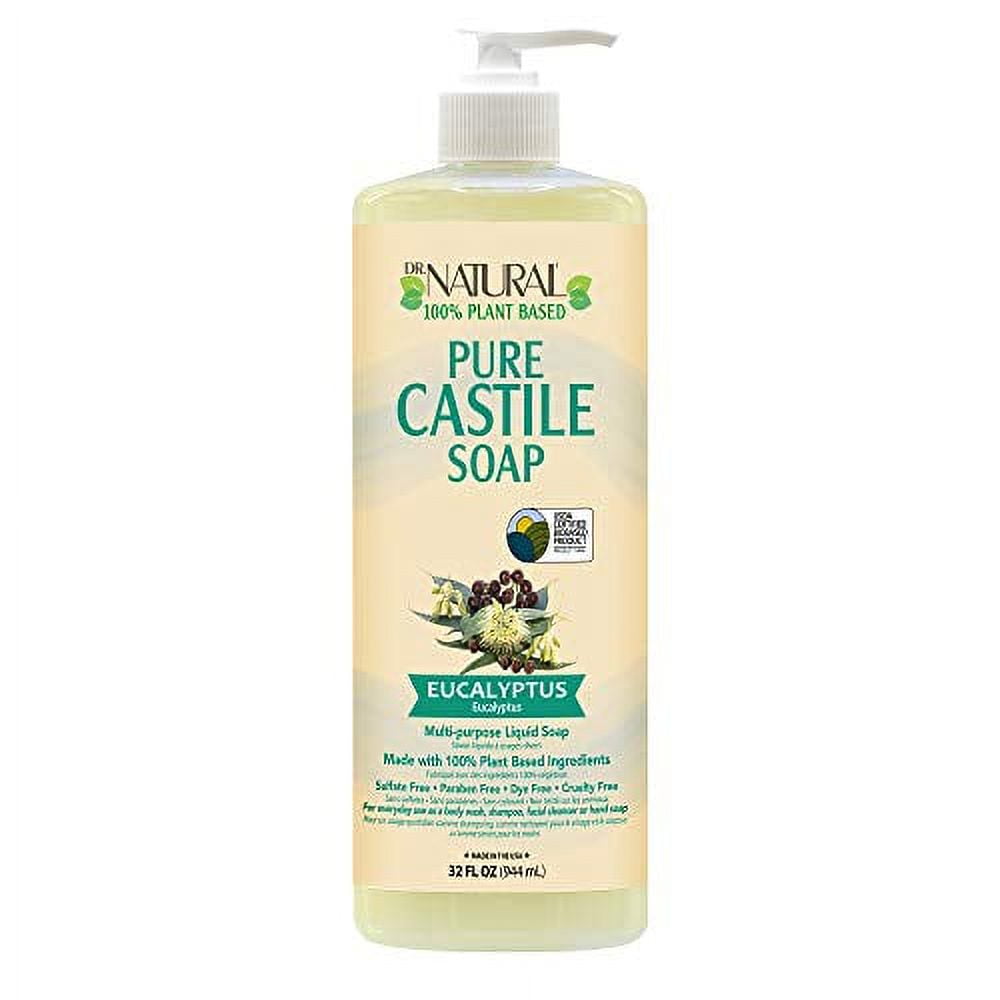 Dr. Natural Pure Castile Liquid Soap Eucalyptus, 32 oz, 6 Pack