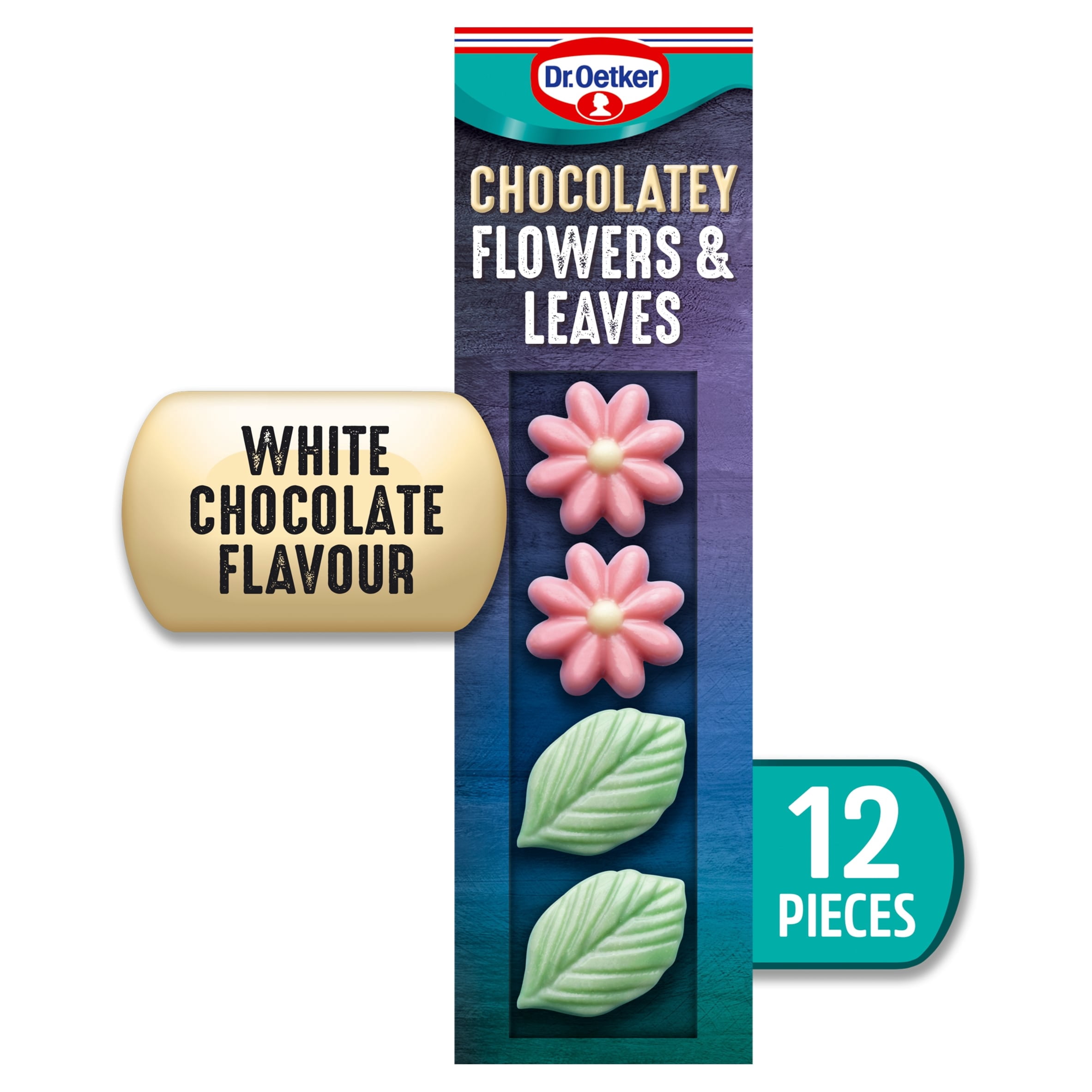 Dr Oetker 11 White Chocolate Flowers & Leaves 11G, Imported from Britain