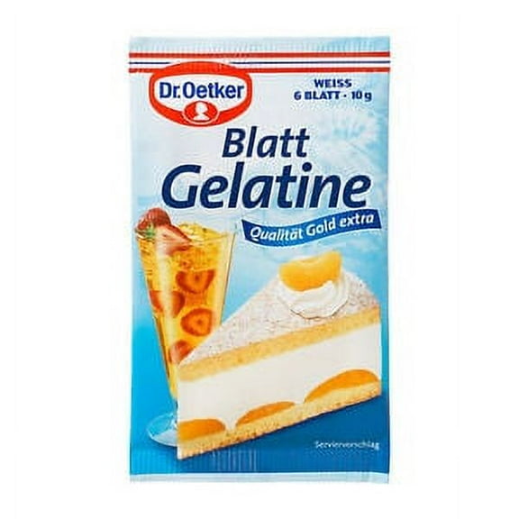 Dr.Oetker Blatt Gelatine -Gelatin Leaves - Pack o 6 -Made in Germany-