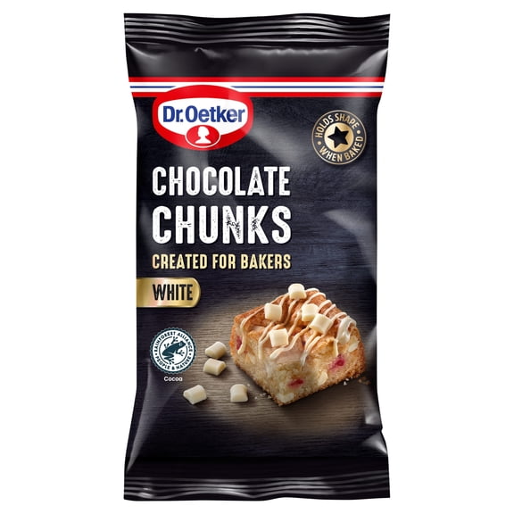 Dr. Oetker Chocolate Chunks White 100g, Imported from Britain