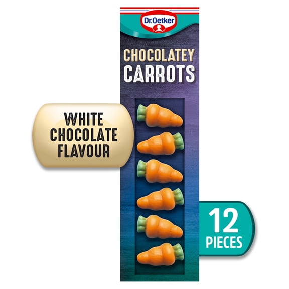 Dr. Oetker Chocolatey Carrots - White Chocolate Flavour 12 Pieces 13g, Imported from Britain