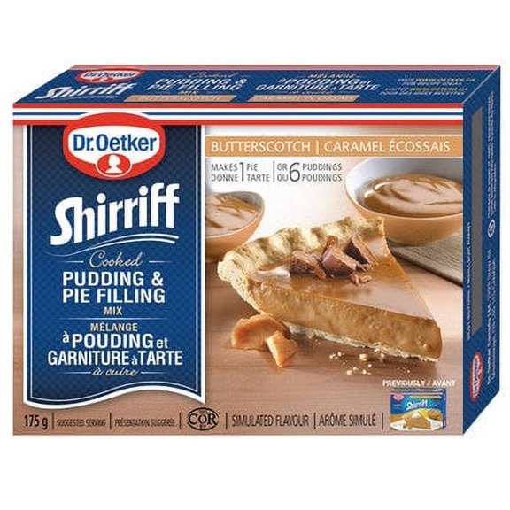 Dr.Oetker Shirriff Butterscotch Cooked Pudding & Pie Filling 175g/6.2 oz {Imported from Canada}