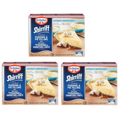 Dr. Oetker Shirriff Coconut Pudding & Pie Filling 175g/6oz.packs, 3-Pack