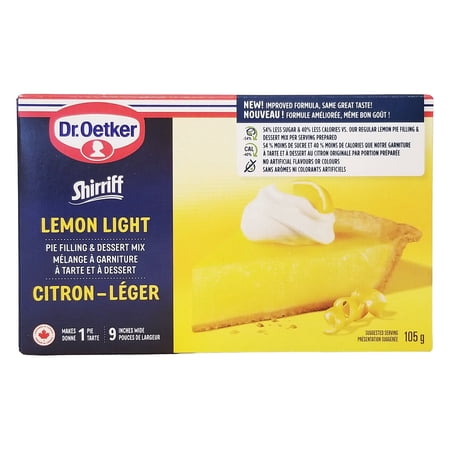 Dr. Oetker Shirriff Light Lemon Pie Filling | Calorie-Reduced Dessert Mix | 106g (3.7 oz)