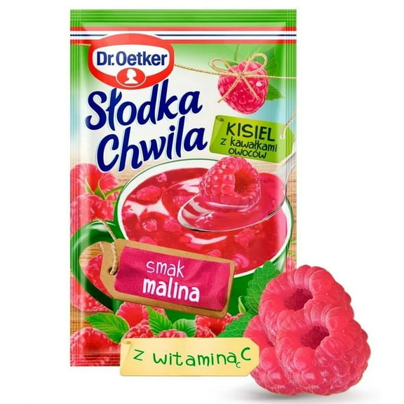Dr. Oetker Slodka Chwila Kisiel Smak Malinowy Raspberry Soft Jelly Mix (Pack of 5)