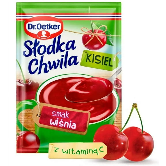 Dr Oetker Slodka Chwila Kisiel Smak Wisnia Cherry Jelly Mix 30g/1.06oz Packet (5-Pack)