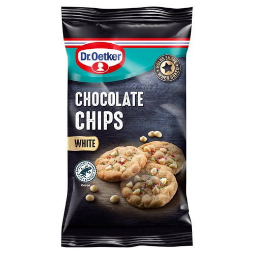 Dr. Oetker White Chocolate Chips 100g, British Import (Pack of 2)