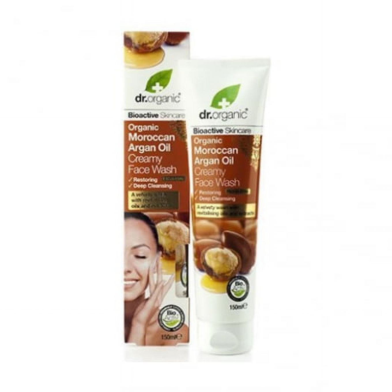 Dr Organic Moroccan Argan Oil Cream Face Wash 150ml Nourishing
