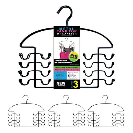 Dr. Organizer Steel Closet Organizer Hangers for Tanks Tops, Bras, and Cami Tops, USA Patented - 3 Pack