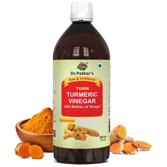 Dr. Patkar's Turmeric Vinegar with Black Pepper Extract Immunity Booster Gluten-Free 1 Pack 500 Milliliter