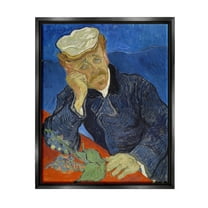 Dr Paul Gachet Van Gogh Portrait Botanical & Floral Painting Jet Black Framed Art Print Wall Art