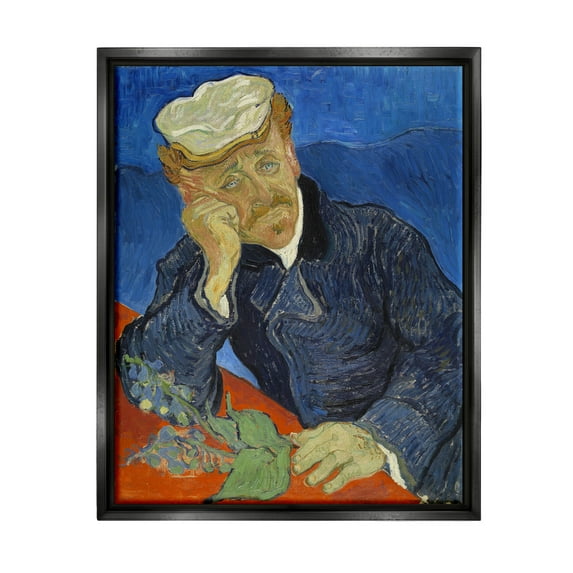 Dr Paul Gachet Van Gogh Portrait Botanical & Floral Painting Jet Black Framed Art Print Wall Art