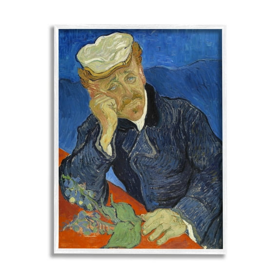 Dr Paul Gachet Van Gogh Portrait Botanical & Floral Painting White Framed Art Print Wall Art