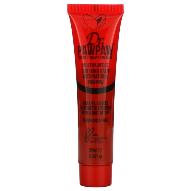 Dr.PAWPAW Tinted Ultimate Red Multi Purpose Soothing Lip Cheek and Skin Balm, 25 ml