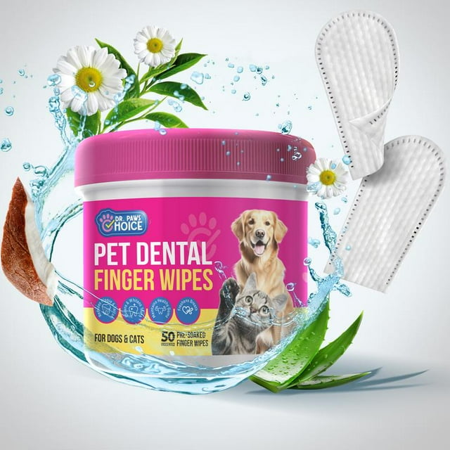 Dr. Paws Choice Pet Dental Finger Wipes teeth cleaning dental finger