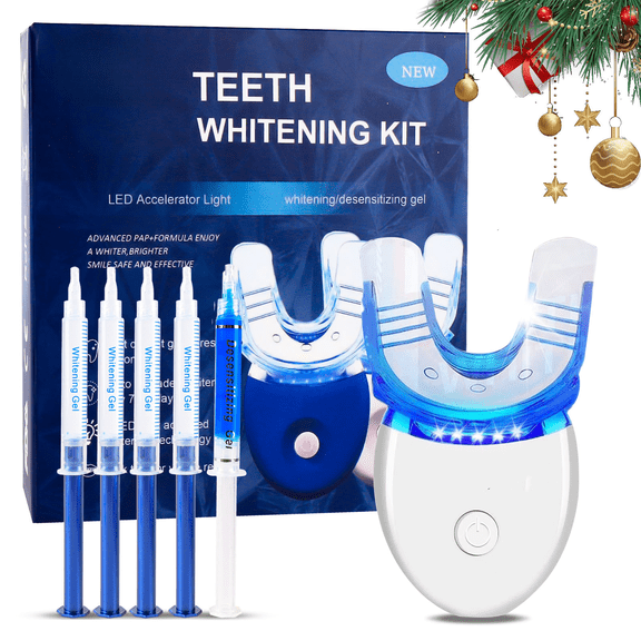 Dr.Pedi LED Teeth Whitening Light Kit with Gel - Home Cosmetic Whitening System, Rechargeable, Gift Box