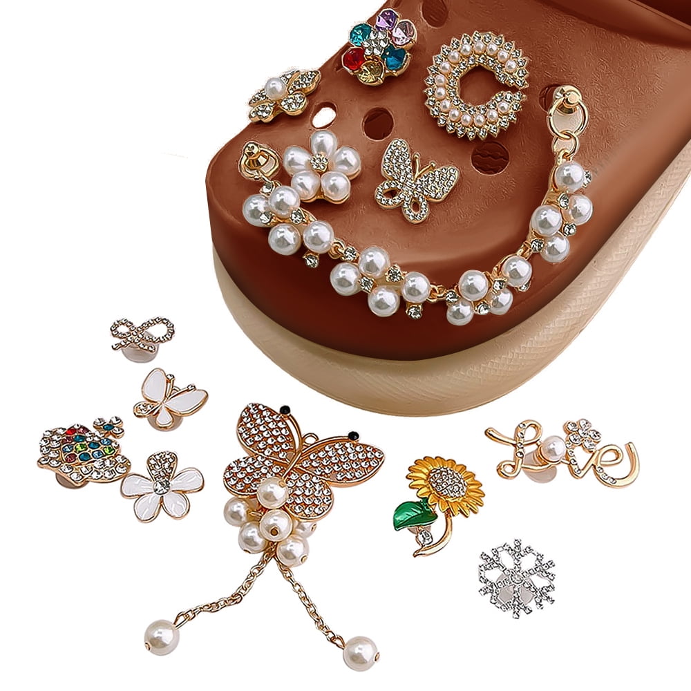 Dr.Pedi Shoe Charms for Girls 14pcs Random Different Cute Shoe Decoration Charms Shoe Jewelry for Sandals Sneakers Bracelet Wristband Party Favors Gifts