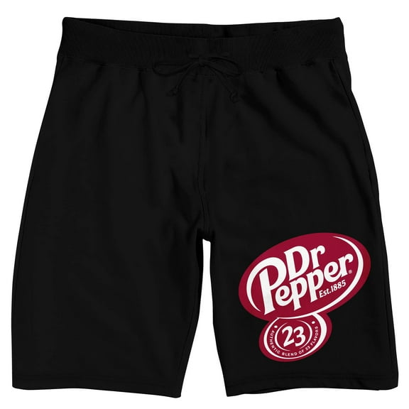 Dr Pepper 23 Logo Men's Black Sleep Pajama Shorts-Medium