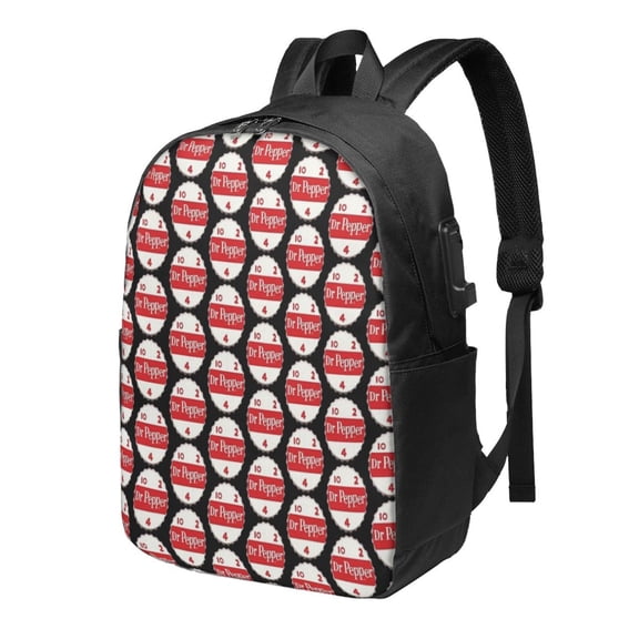 Dr.Pepper 4 Backpack Fashion Travel Backpack Laptop Backpack 17 Inch External Usb Interface Headphone Line Interface