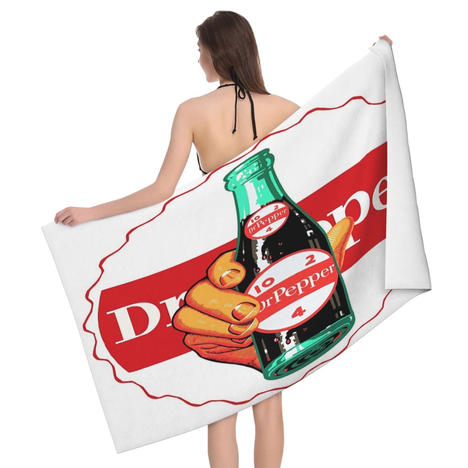 Dr.Pepper 5 Bath Towel Washcloths Beach Towel Quick Dry Towel Microfiber Absorbent Bath Towel 32x52 In