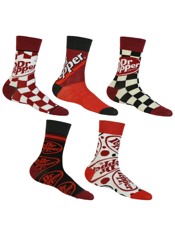 5 Pack Logo Design Mix and Match Adult Mid-Calf Crew Socks 5 Pairs