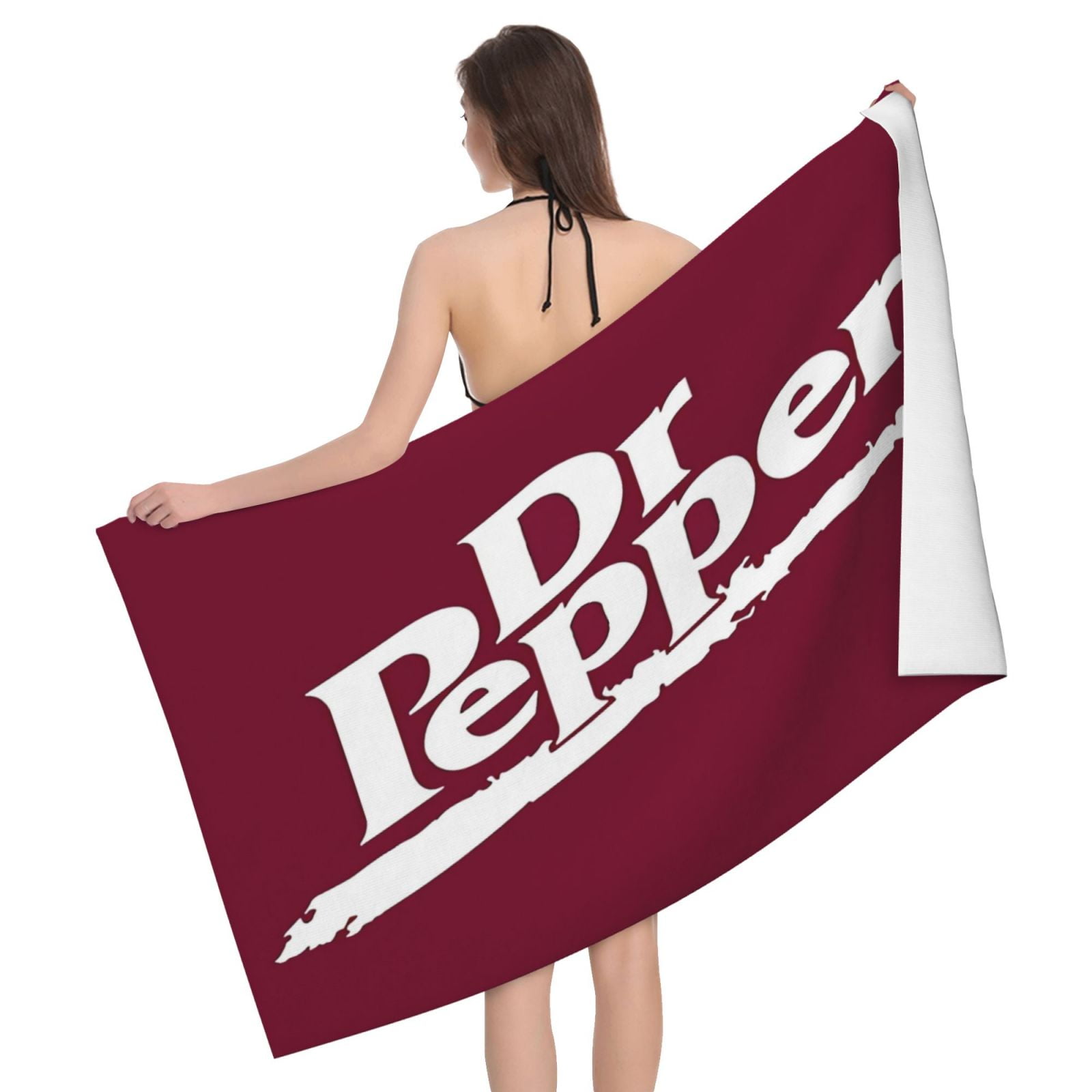 Dr Pepper 90s Maroon Background Bath Towel Washcloths Beach Towel Quick Dry Towel Microfiber Absorbent Bath Towel 32x52 In