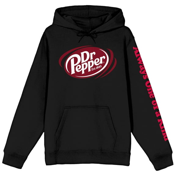 Dr Pepper Always One Of A Kind Long Sleeve Women's Black Hooded Sweatshirt-Small