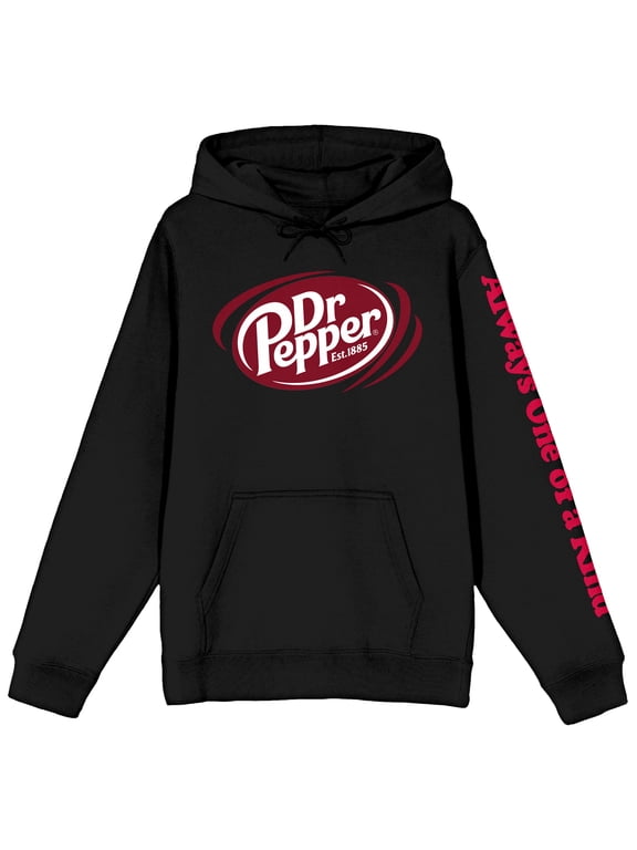 Dr Pepper Always One Of A Kind Long Sleeve Women's Black Hooded Sweatshirt-XXL