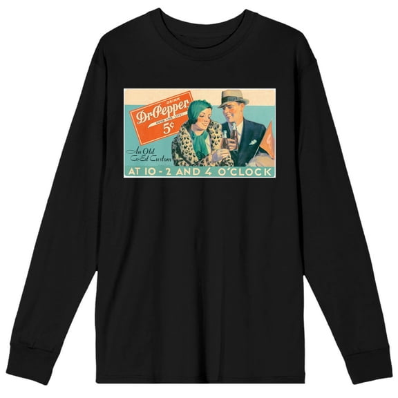 Dr Pepper An Old Co-Ed Custom Men's Black Long Sleeve Tee-XL