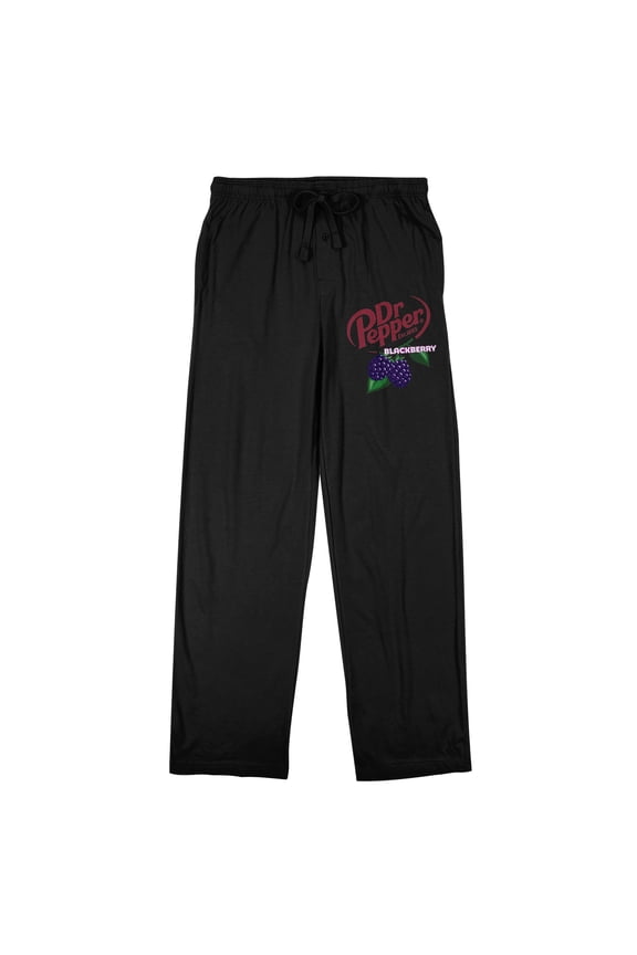 Dr Pepper Blackberry Logo Adult Black Sleep Pajama Pants - Small
