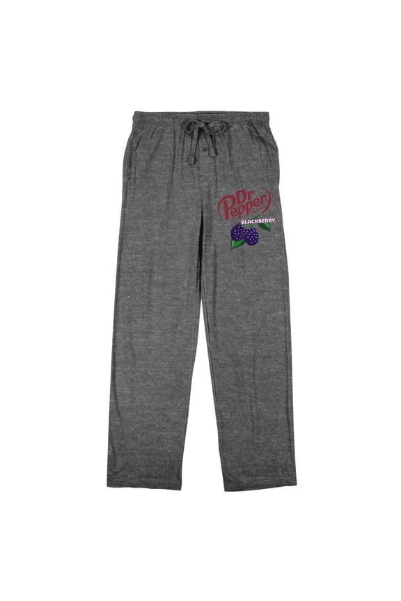 Dr Pepper Blackberry Logo Adult Gray Heather Sleep Pajama Pants - Small
